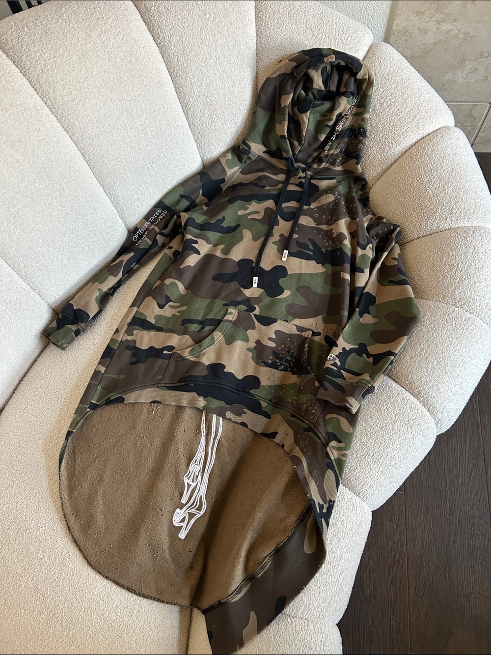 Kids Camo Hooded Pullover Sweatshirt - Green Camouflage